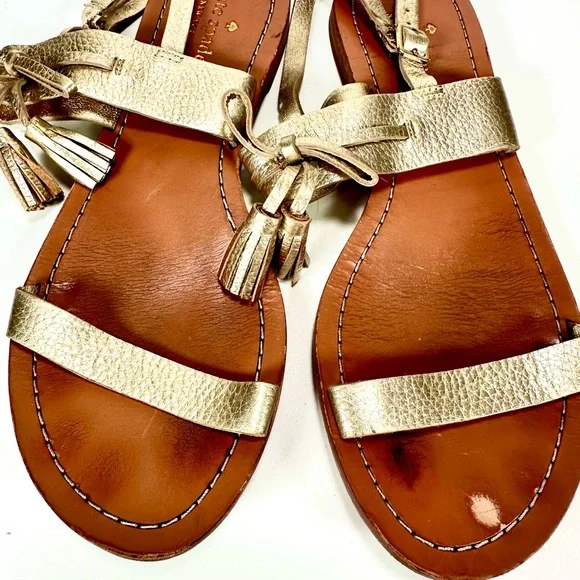 Kate Spade Carlita in Gold Metallic leather Sandals - Picture 9 of 9